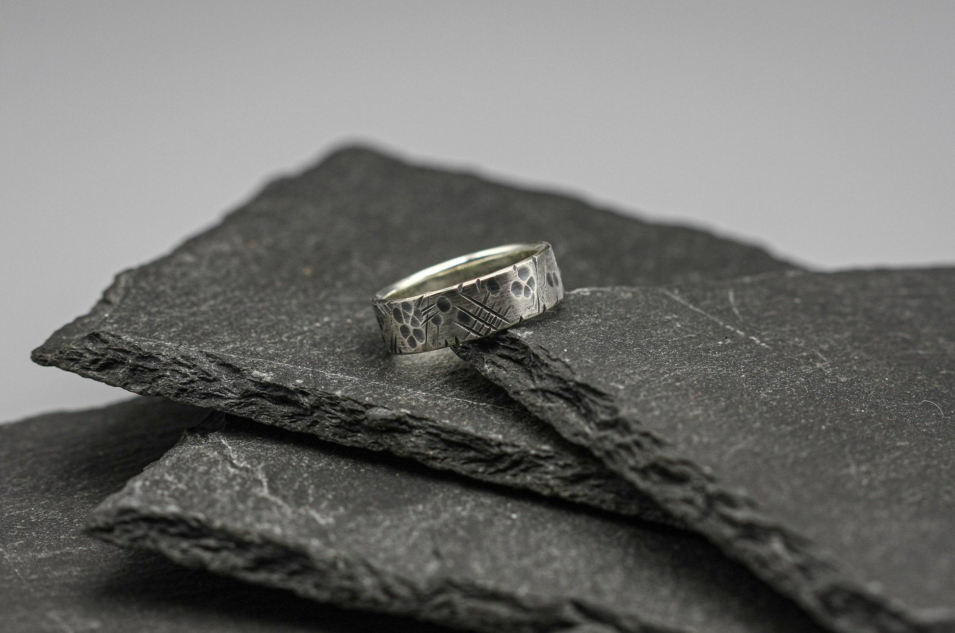 Sterling Silver Celestial Ring, hammered silver band, distressed silver ring