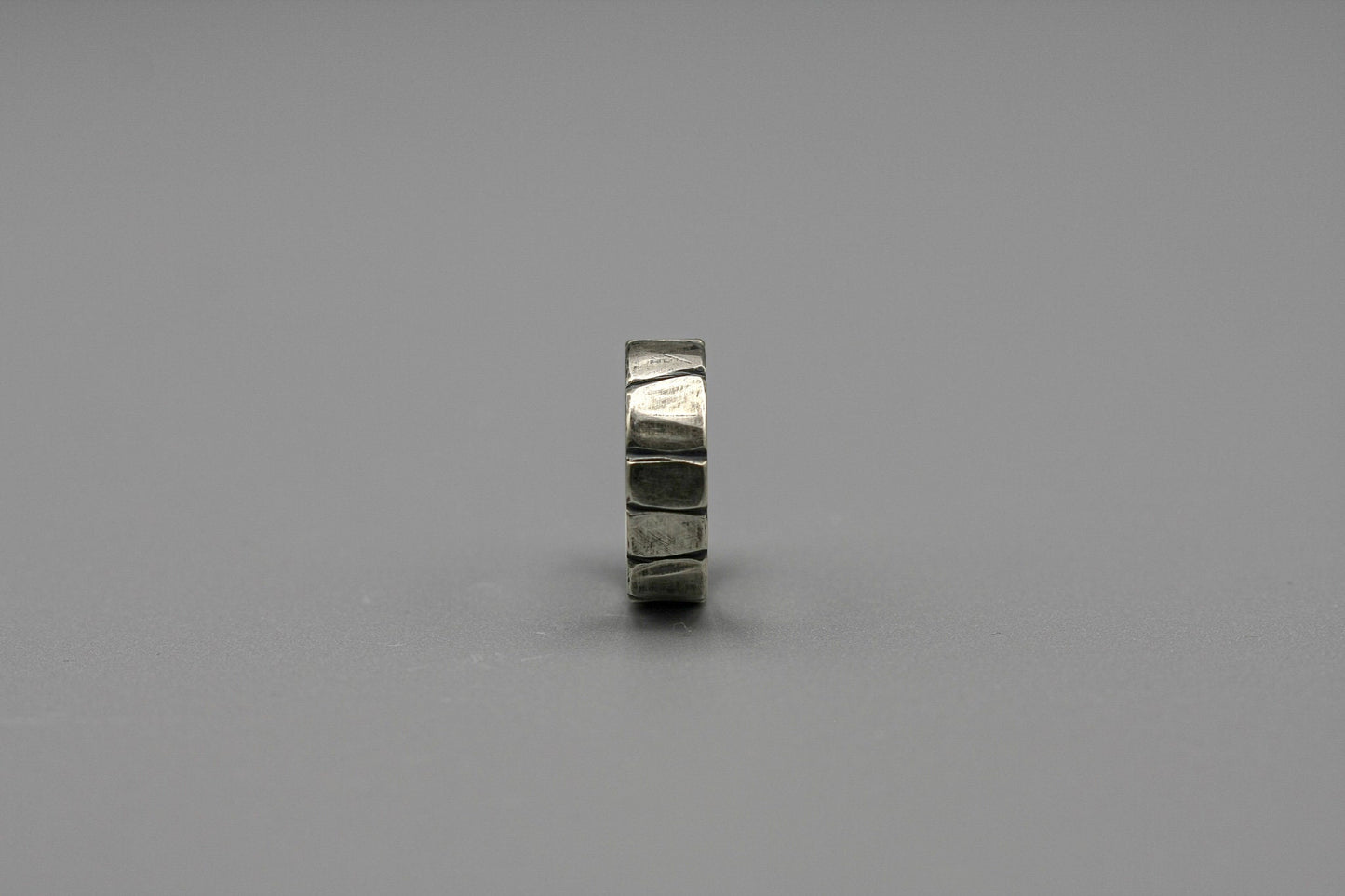 Brutalist silver ring, wide men ring, Sterling silver band