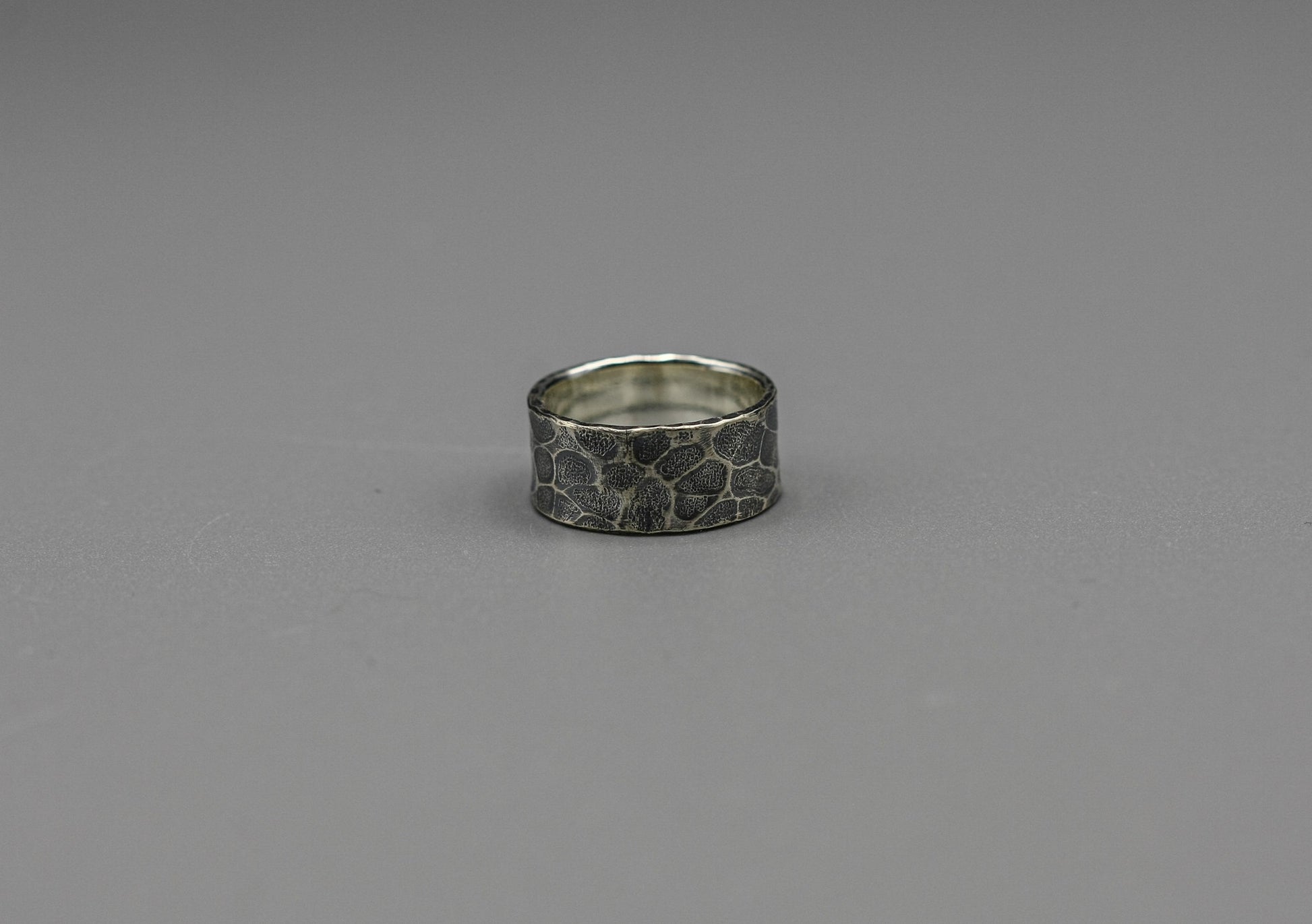 Sterling silver men ring, snake skin band, unique wedding ring