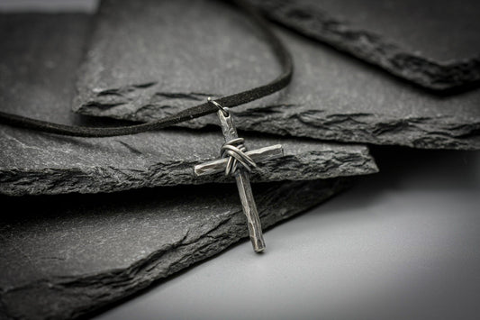 Sterling silver cross pendant, simple christian jewellery