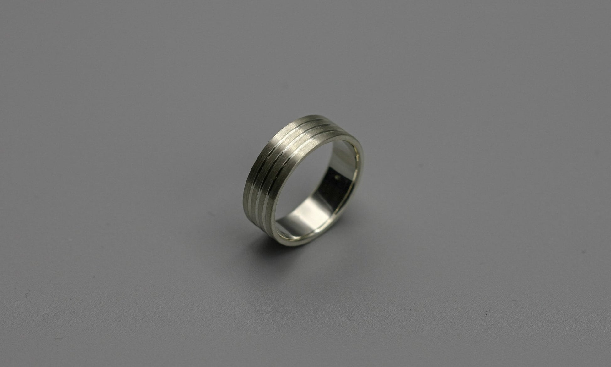 Sterling silver band, oxidised ring, unique wedding ring