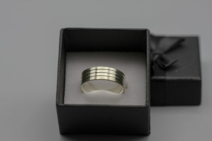 Sterling silver band, oxidised ring, unique wedding ring