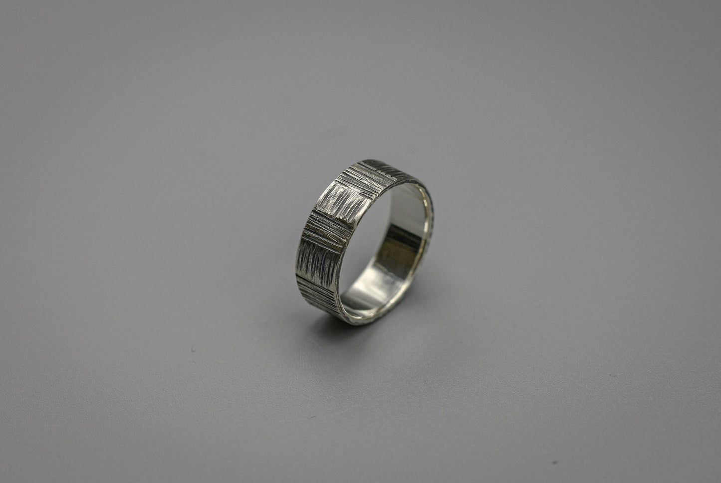 Viking silver ring, Brutalist men ring, Sterling silver band