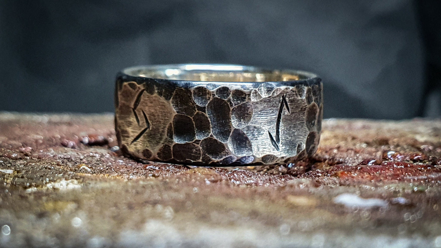 Viking rune ring, Sterling silver personalized band