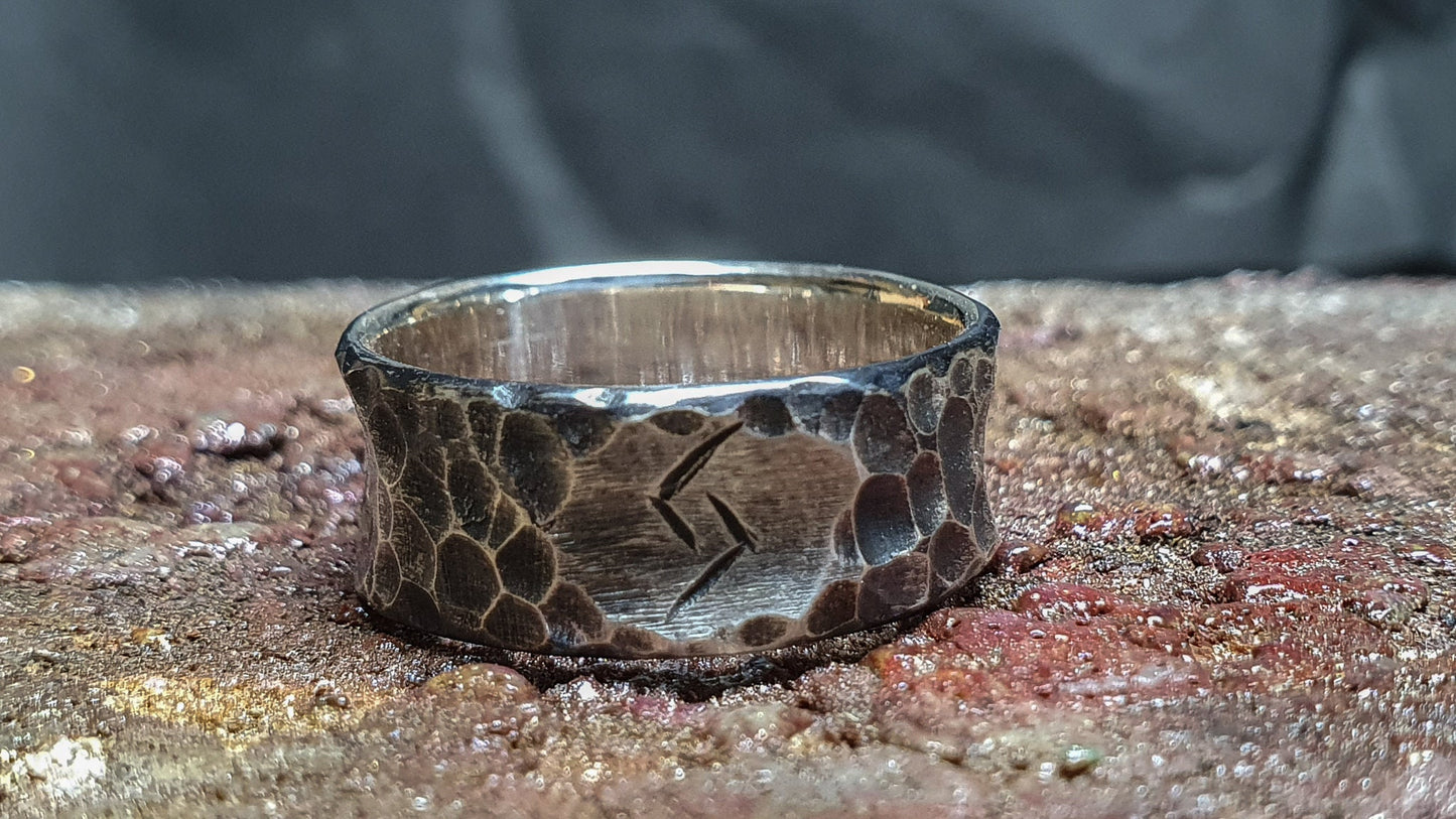 Viking rune ring, Sterling silver personalized band