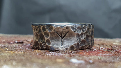 Viking rune ring, Sterling silver personalized band