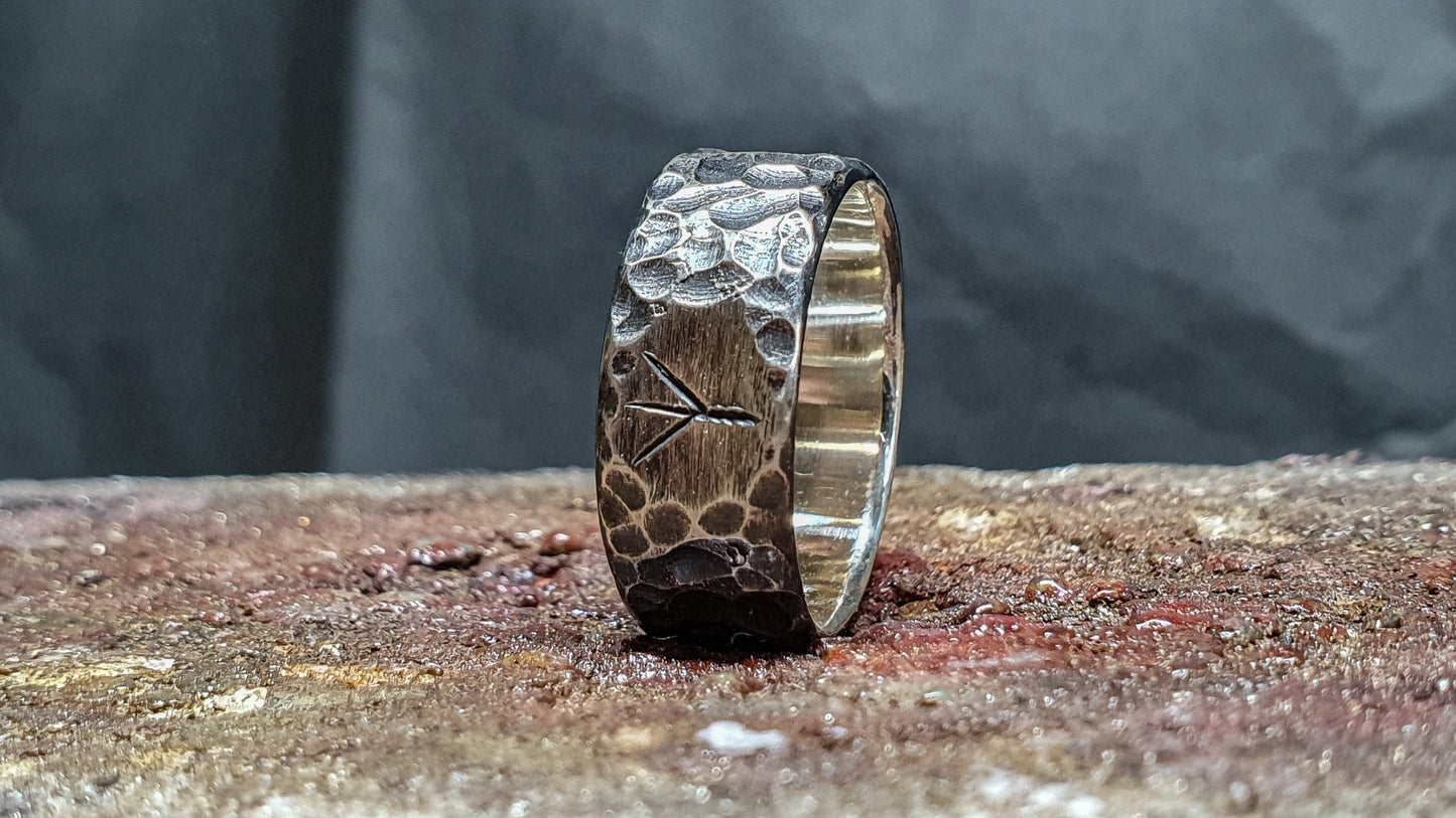 Viking rune ring, Sterling silver personalized band