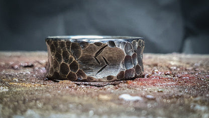 Viking rune ring, Sterling silver personalized band