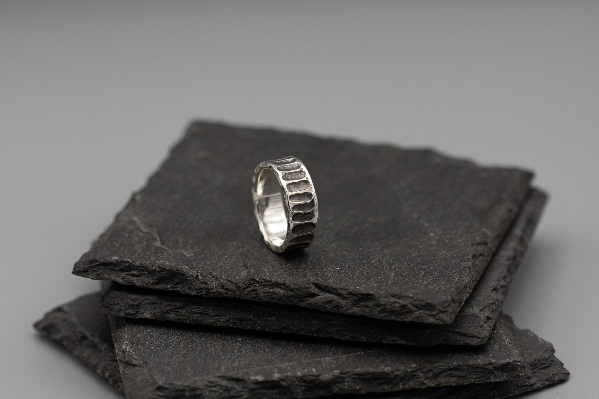 Brutalist silver ring, wide rocker punk ring, Sterling silver band