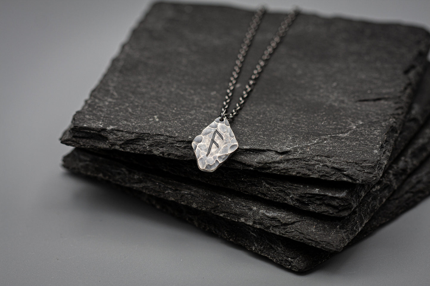 Silver rune pendant, Viking necklace, personalised jewellery