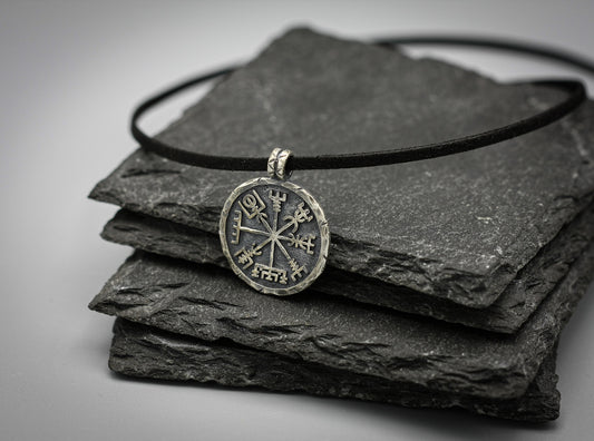 Viking Compass, Vegvisir, Sterling Silver pendant.