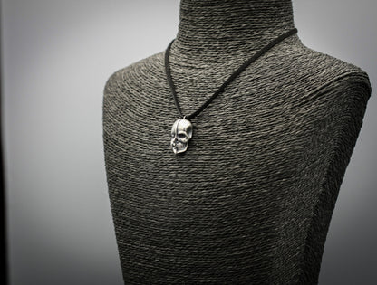 Silver Half Skull Half Face Pendant