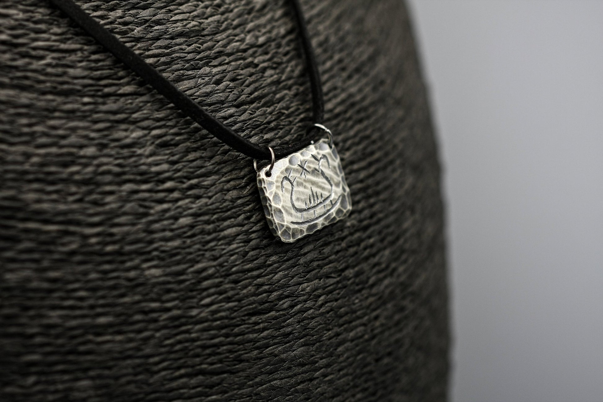 Drakkar Ship Pendant, Viking Silver necklace.