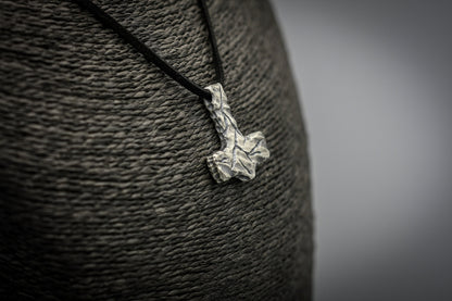 Thor hammer pendant, viking necklace, silver Mjolnir pendant