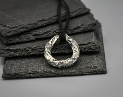 Viking rune twisted necklace, personalized pendant.