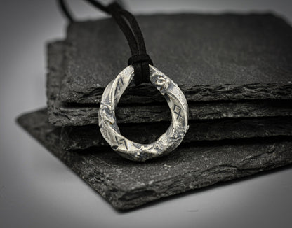 Viking rune twisted necklace, personalized pendant.