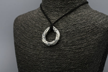 Viking rune twisted necklace, personalized pendant.