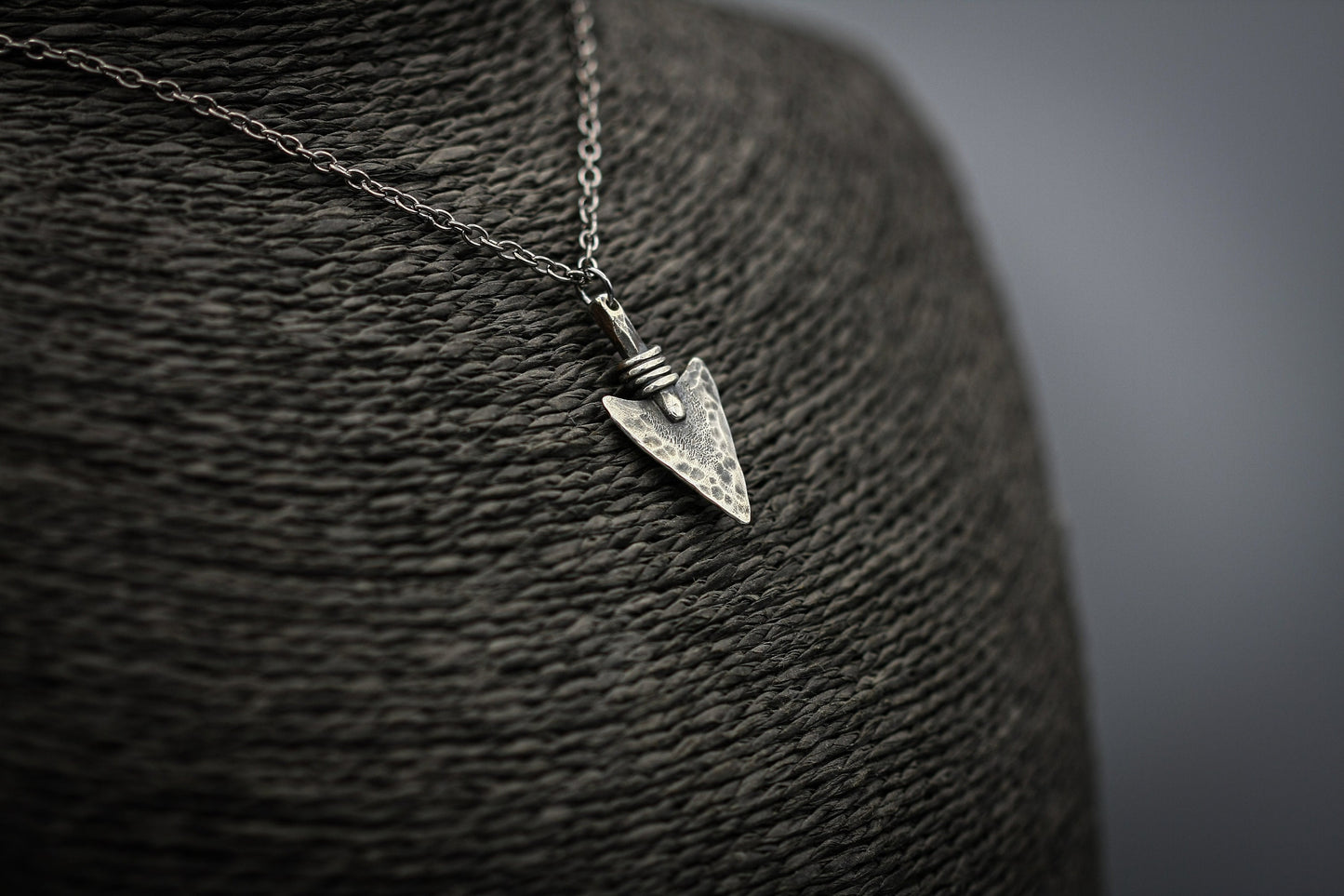 Silver arrowhead pendant, warrior necklace, viking pendant