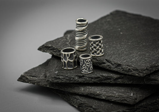 Sterling Silver beard beads, dreadlocks jewelry.