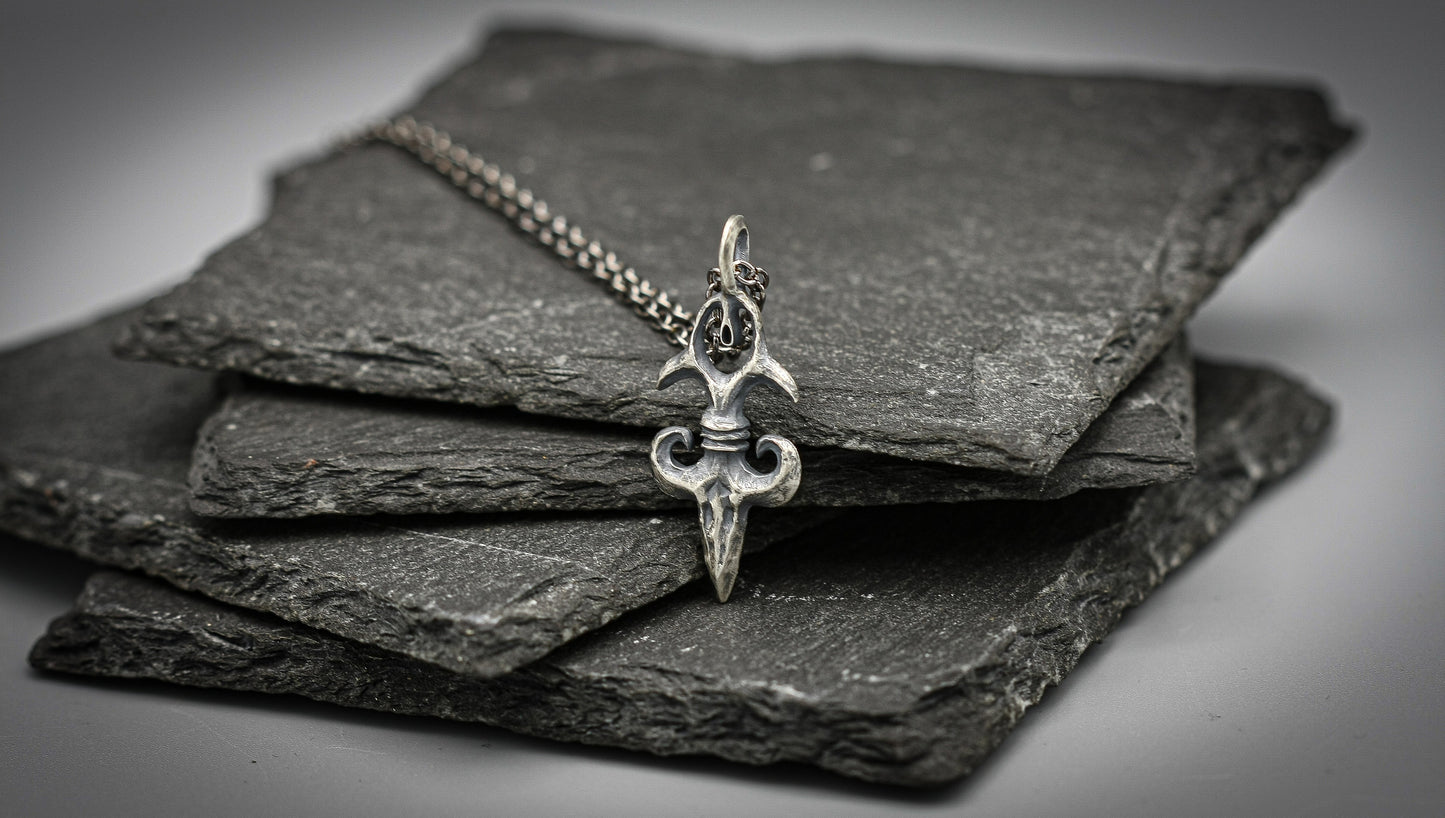 Silver Celtic pendant, protective talisman.