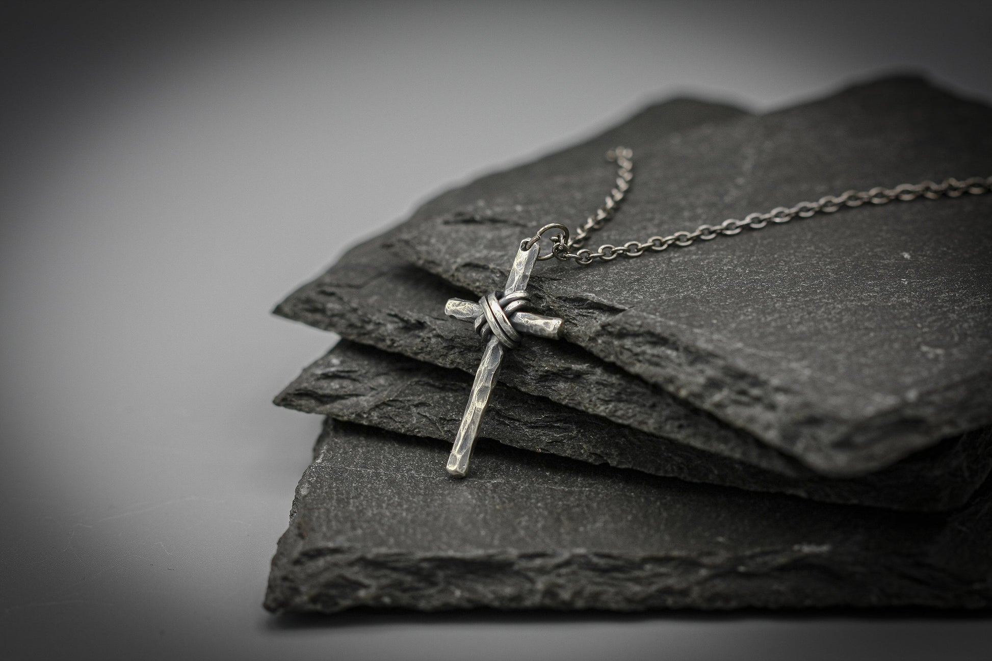 Sterling silver cross pendant, simple christian jewellery