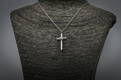 Sterling silver cross pendant, simple christian jewellery