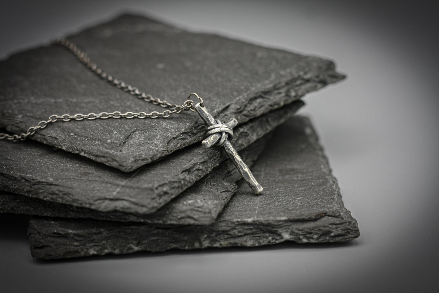 Sterling silver cross pendant, simple christian jewellery