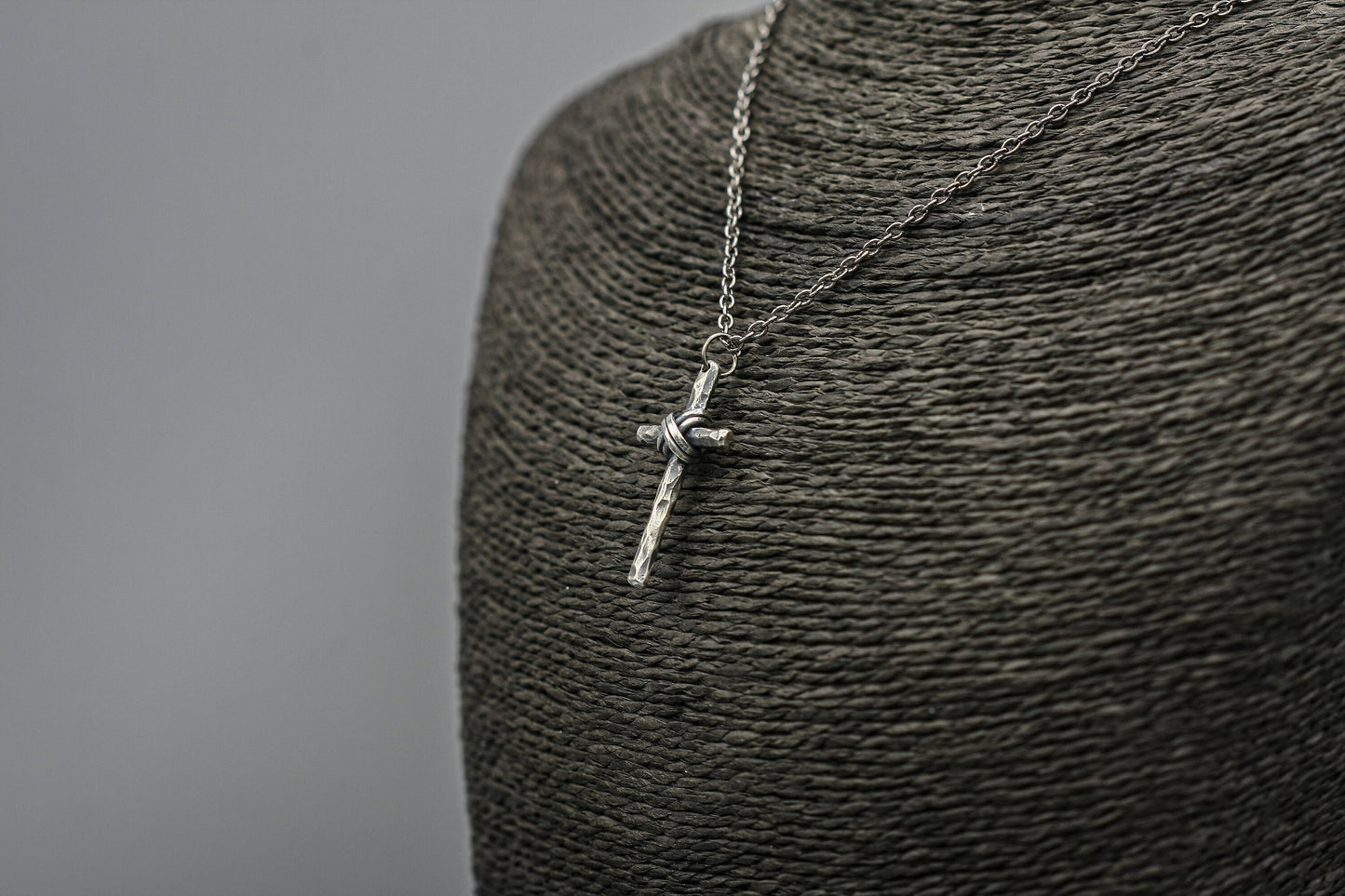 Sterling silver cross pendant, simple christian jewellery