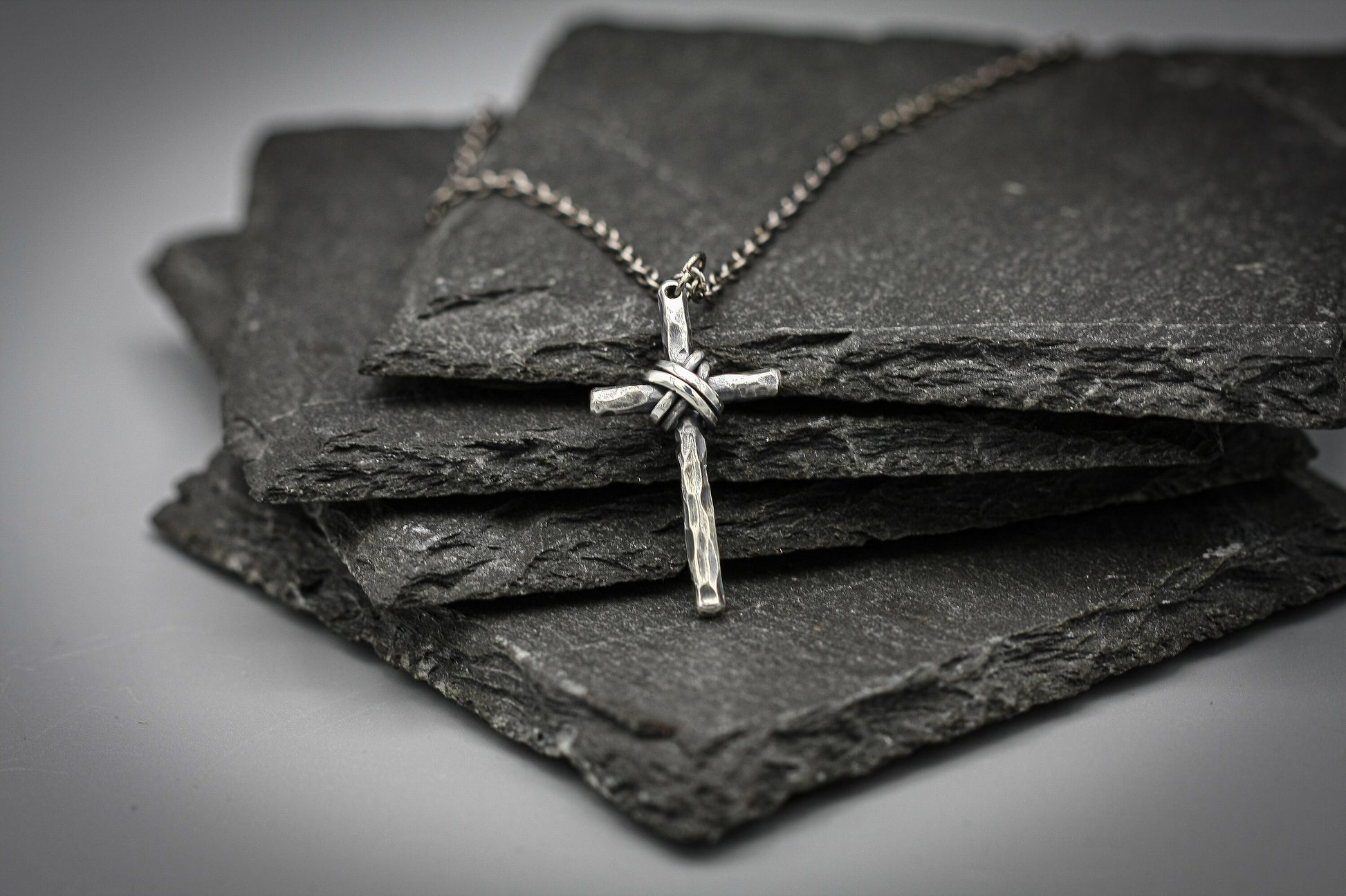 Sterling silver cross pendant, simple christian jewellery