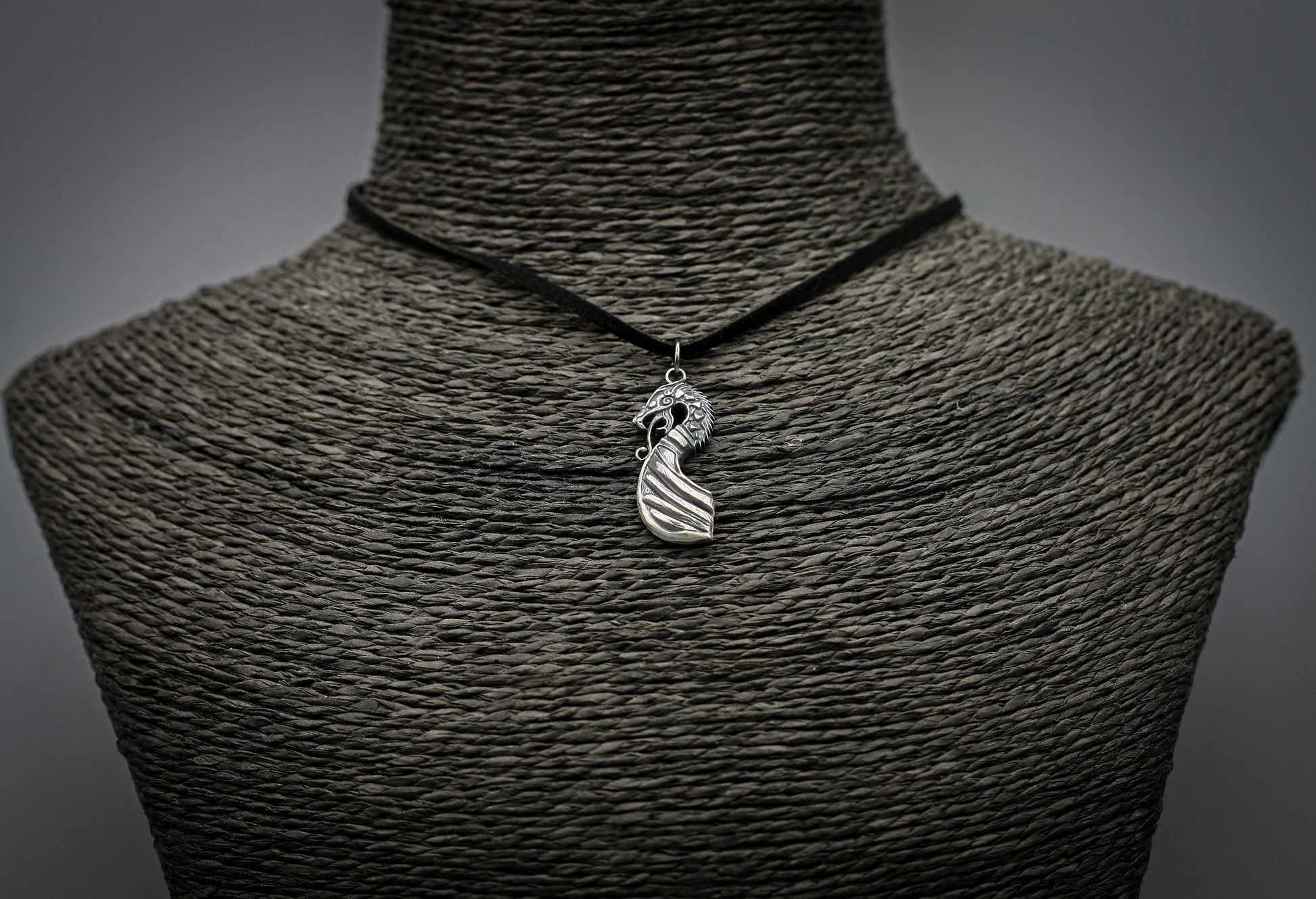 Viking necklace, Silver Drakkar pendant