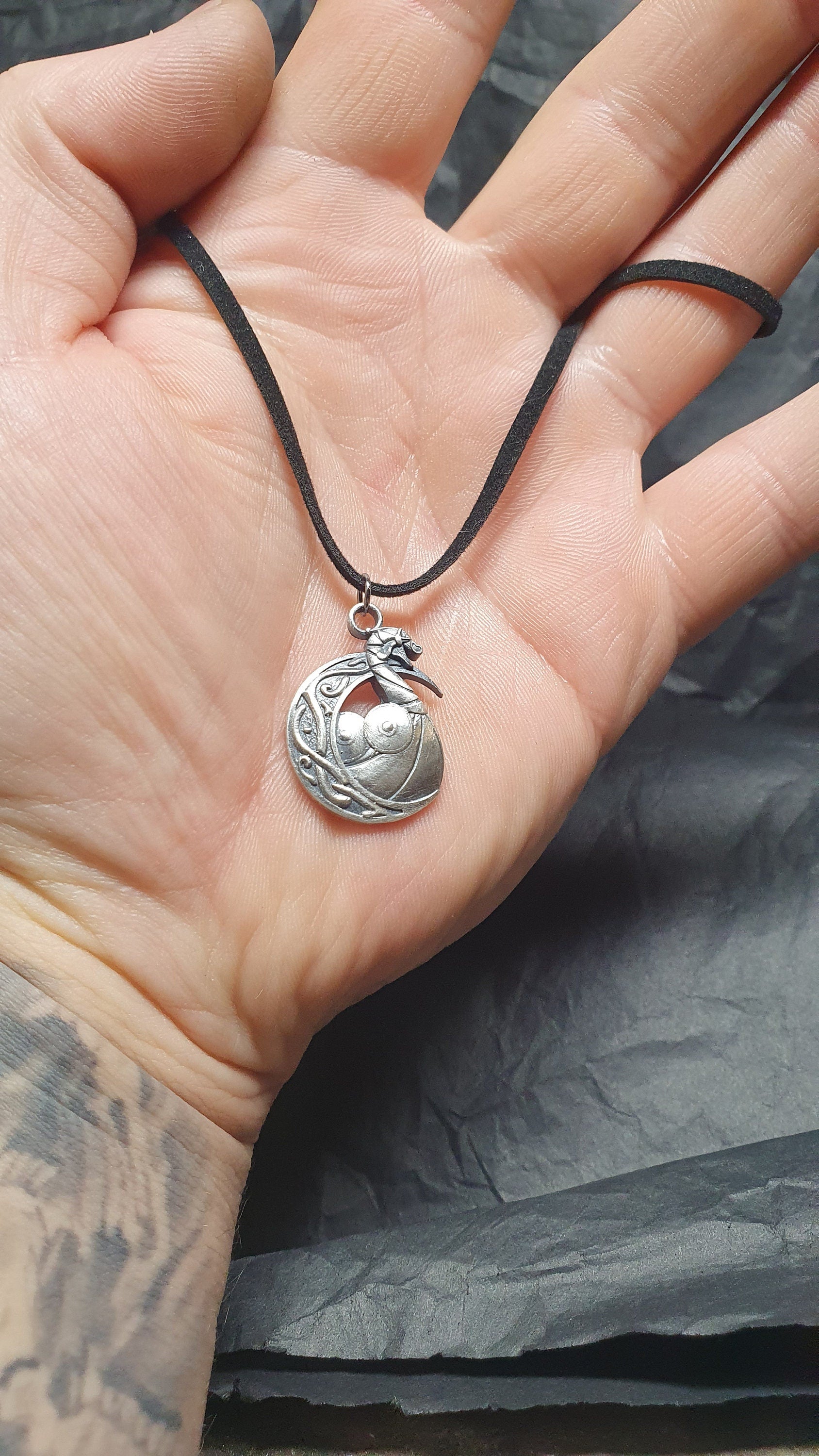 Silver Viking Drakkar pendant, warrior necklace