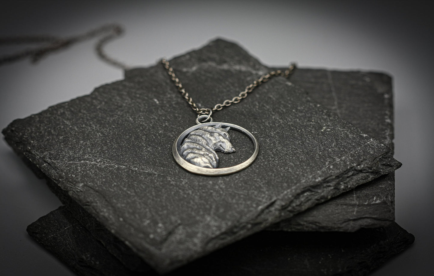 Wolf Pendant, Silver Viking Norse Necklace.