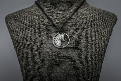 Wolf Pendant, Silver Viking Norse Necklace.