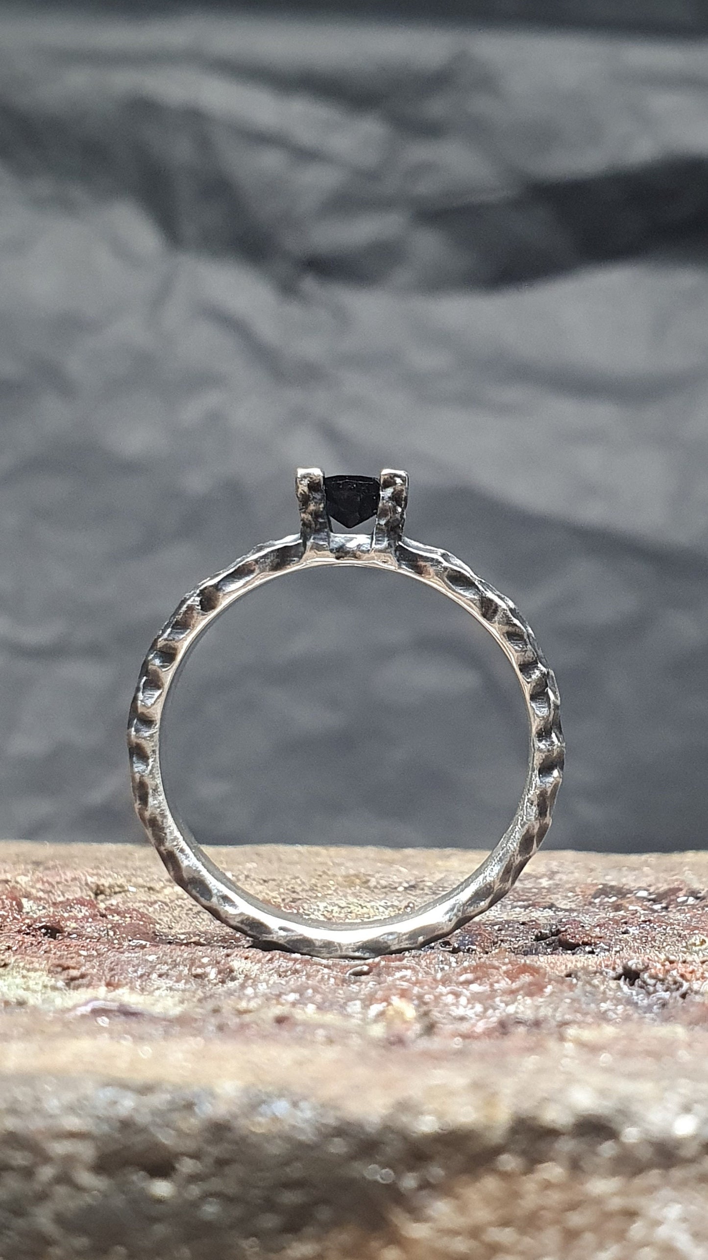 Black onyx ring,unique sterling silver wedding band