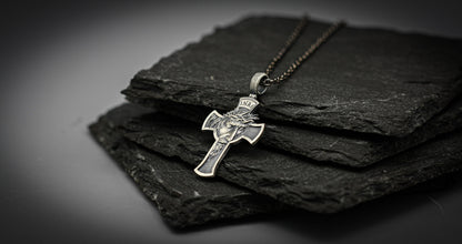 INRI Jesus Crucifix Necklace, Sterling silver cross pendant