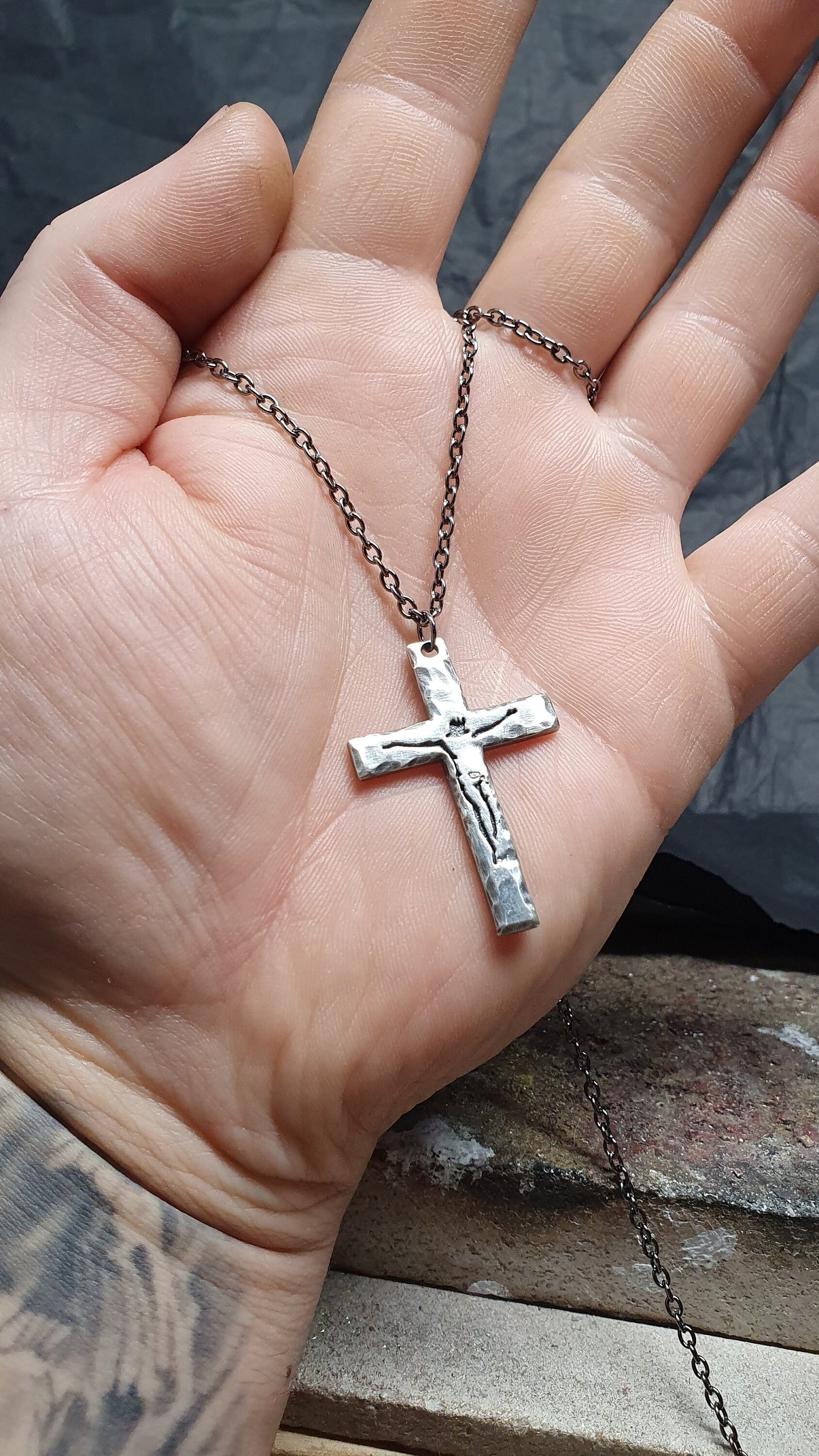 Sterling silver cross, christian necklace