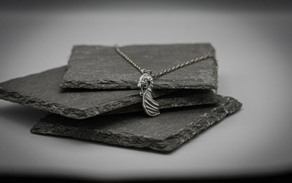 Viking necklace, Silver Drakkar pendant