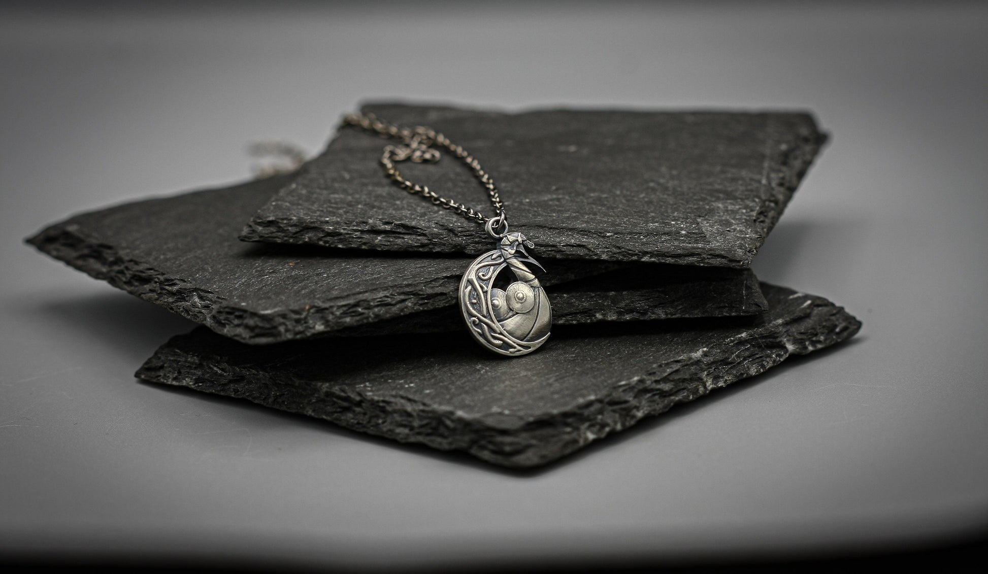 Silver Viking Drakkar pendant, warrior necklace