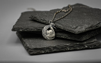 Silver Viking Drakkar pendant, warrior necklace