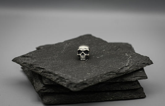 Sterling Silver skull beard beads, dreadlocks jewelry.