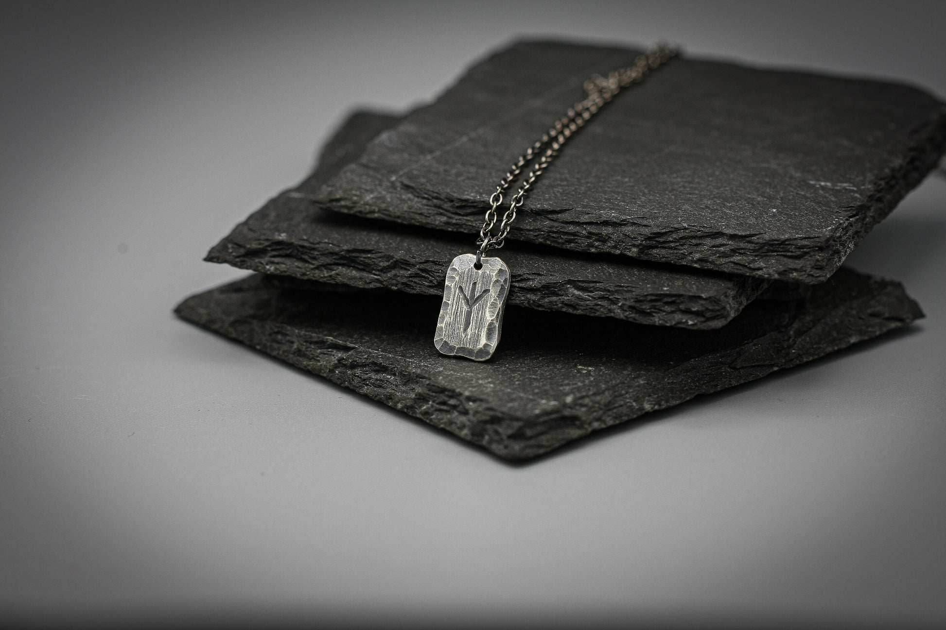 Silver rune pendant, Viking necklace, personalised jewellery