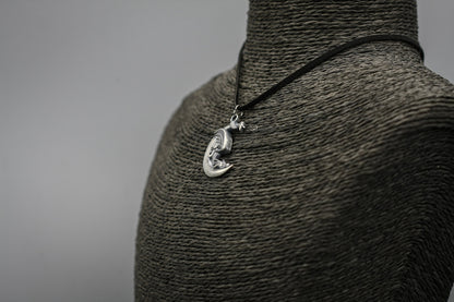 Sterling Silver Moon Dragon Pendant