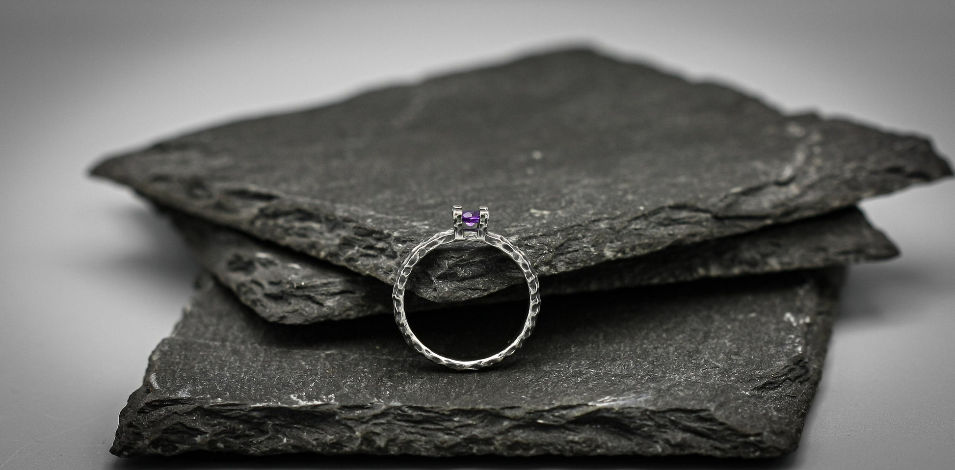 Amethyst ring,unique sterling silver wedding band