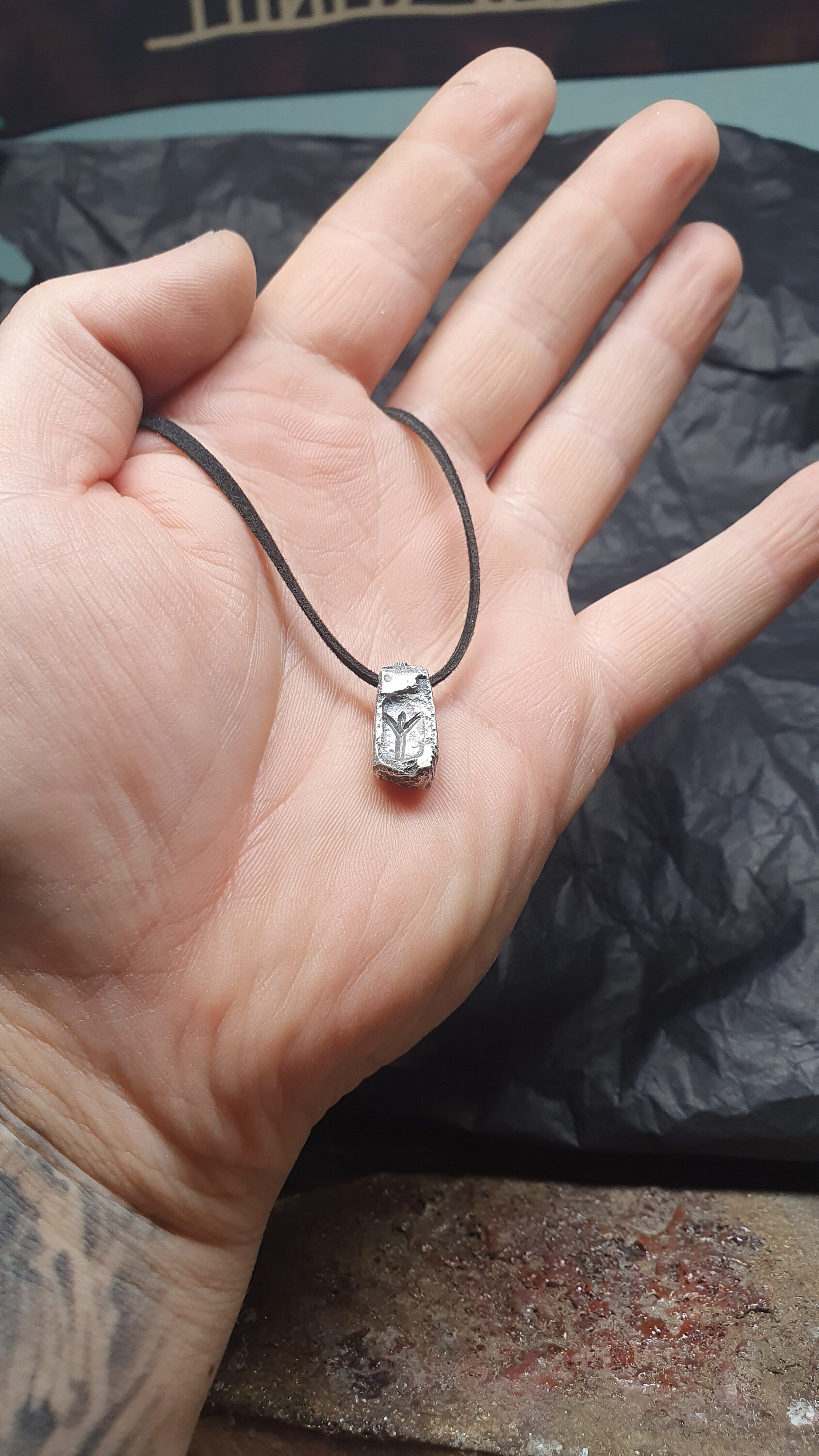 Silver rune pendant, Viking necklace, personalised jewellery