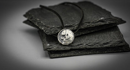 Silver Half Skull Half smile Pendant