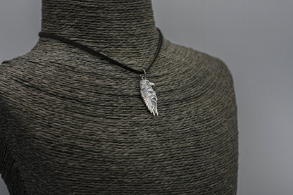 Odin Necklace, Silver Viking Pendant, Scandinavian Eagle