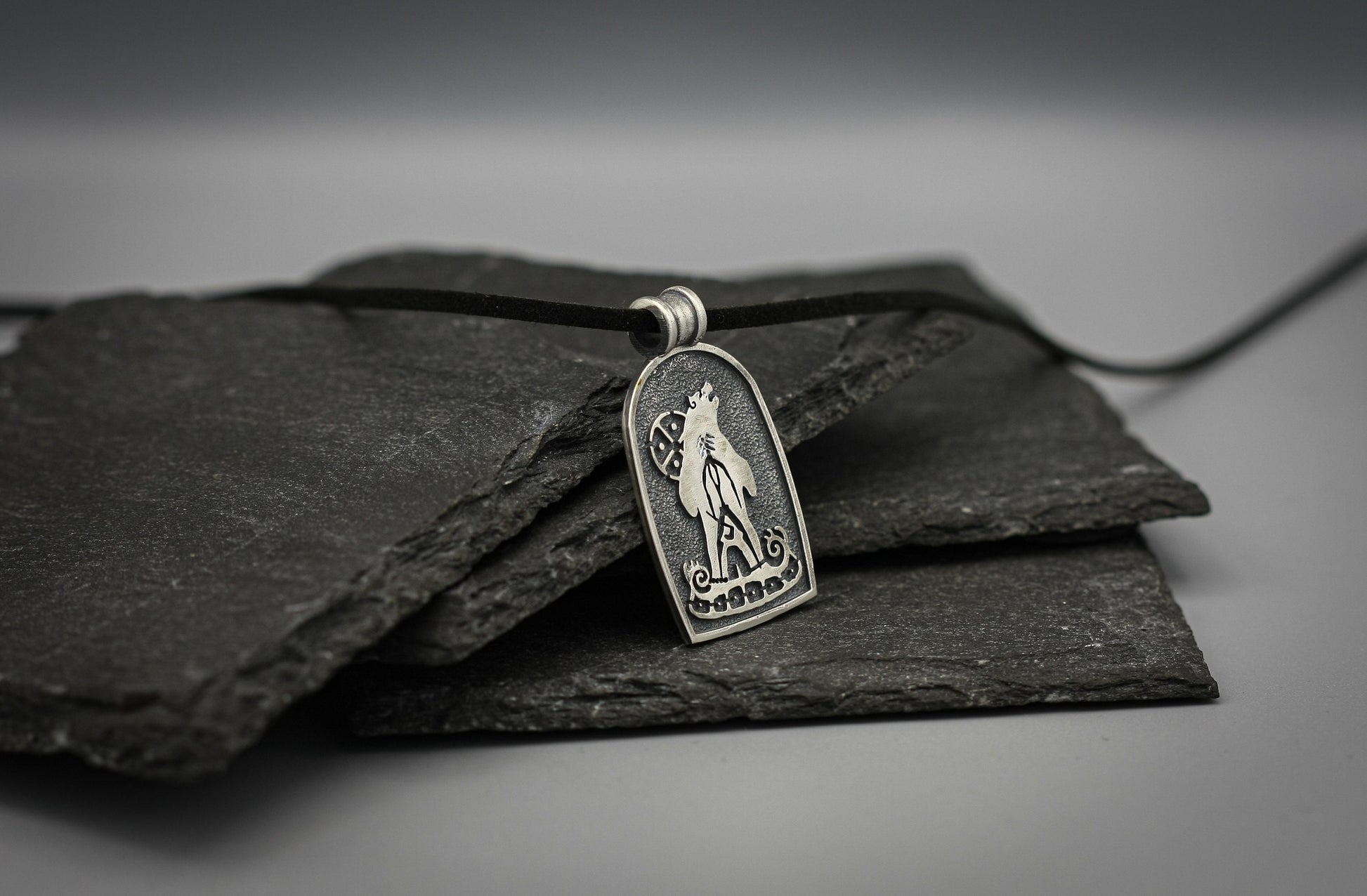 Viking Silver pendant, Bear Drakkar Necklace