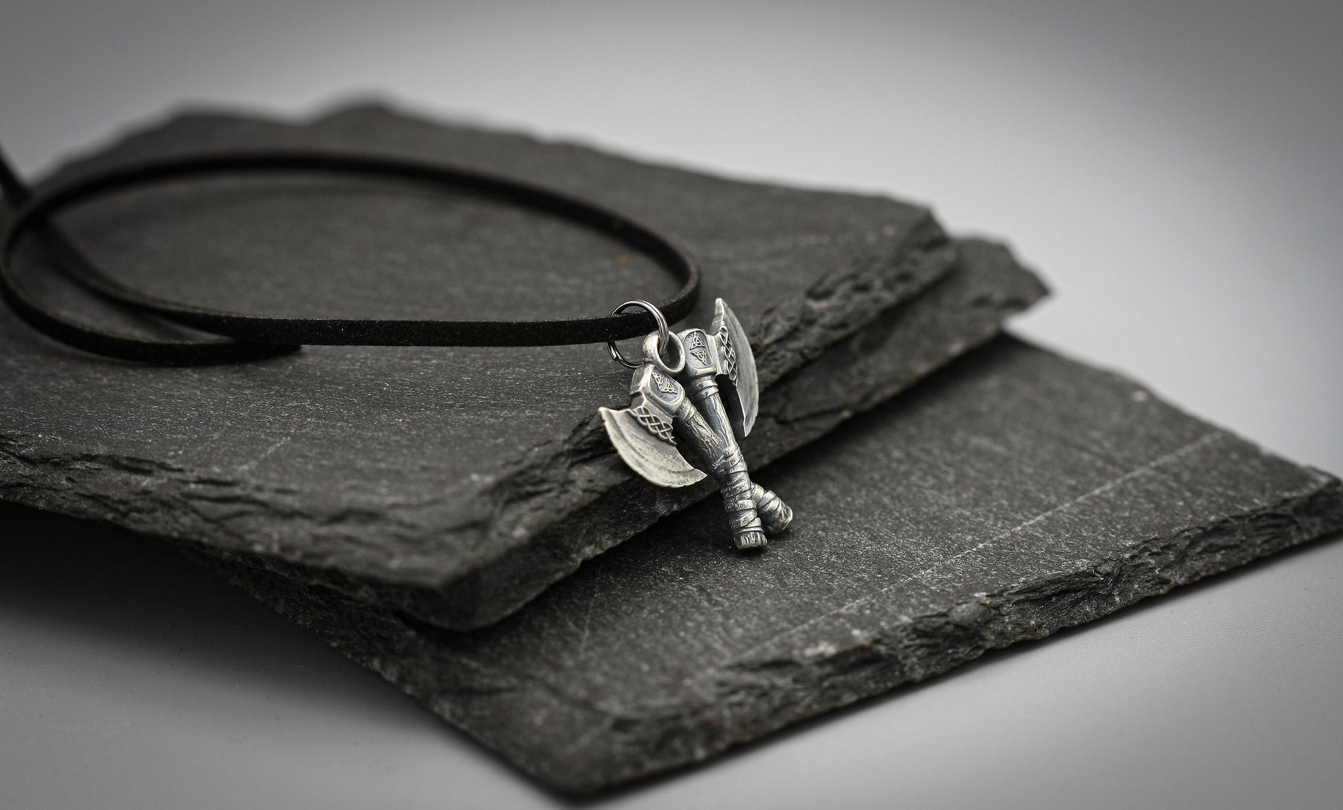 Viking axe silver pendant