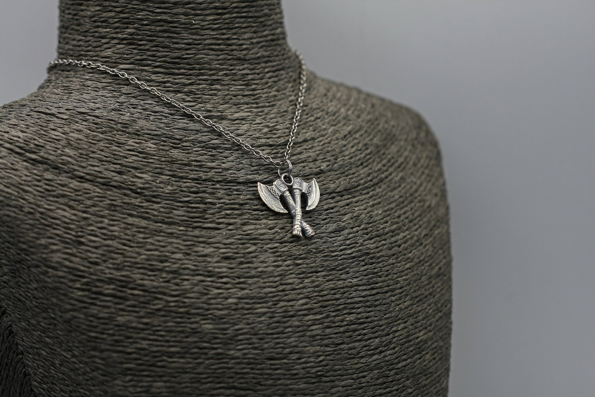 Viking axe silver pendant