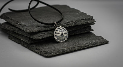 Silver dragonfly necklace